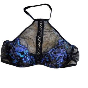 Victoria's Secret Very Sexy Bralette Small Halter Mesh Lace Up